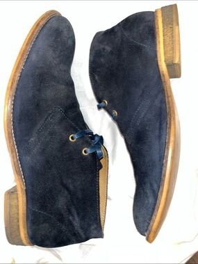 All Saints Men's Blue Suede Chukka Boots